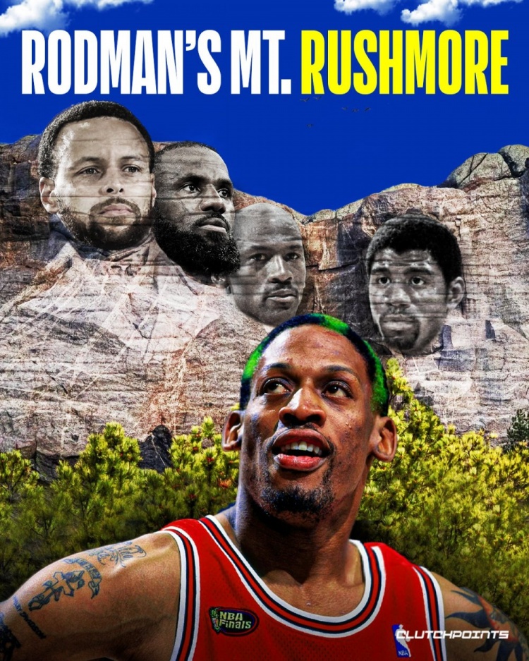 Yabo Sports-罗德曼评历史最佳:乔丹、詹姆斯、库里与魔术师入选总统山